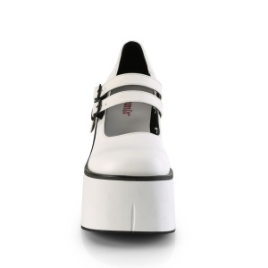 Bianco Vegano 11,5 cm DemoniaCult KERA-08 scarpe dcollet mary jane plateau