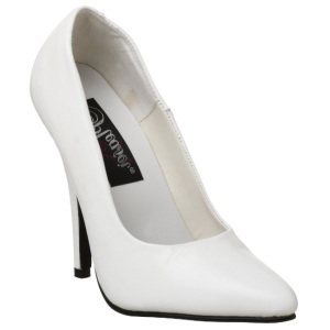 Bianco Vernice 10 cm VANITY-420 scarpe dcollet a punta elegante