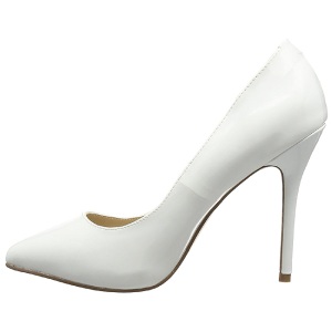 Bianco Vernice 13 cm AMUSE-20 scarpe tacchi a spillo con punta