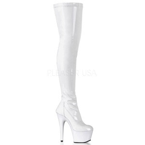 Bianco Vernice 18 cm ADORE-3000 Stivali alti e sopra al ginocchio