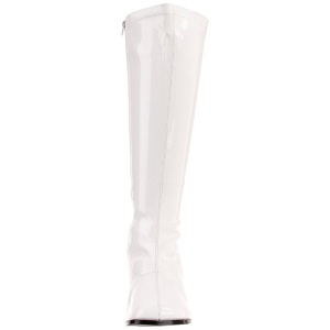 Bianco Vernice 7,5 cm GOGO-300 Stivali Donna da Uomo