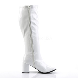 Bianco Verniciata 7,5 cm GOGO-300WC Stivali da donna con gambale largo