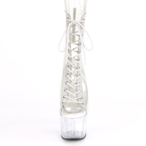 Bianco trasparente 18 cm ADORE-1016C-2 stivaletti exotic pole