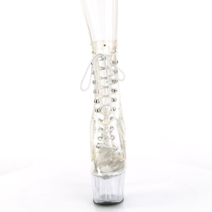 Bianco trasparente 18 cm ADORE-1020C-2 stivaletti exotic pole