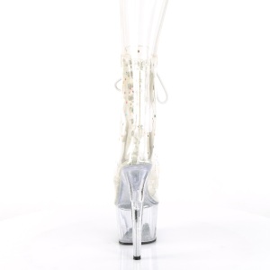 Bianco trasparente 18 cm ADORE-1020C-2 stivaletti exotic pole