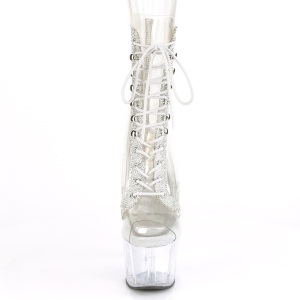 Bianco trasparente 18 cm ADORE-1021C-2 stivaletti exotic pole