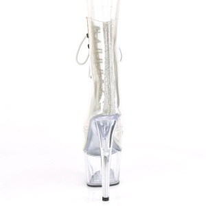 Bianco trasparente 18 cm ADORE-1021C-2 stivaletti exotic pole