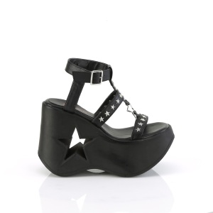 Black 13 cm DemoniaCult DYNAMITE-12 emo sandals wedge sandals