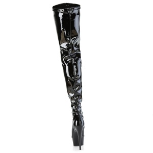 Black 15 cm DELIGHT-3000BONE Platform Thigh High Boots