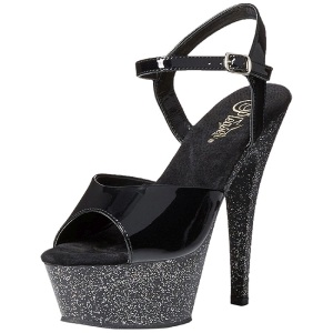 Black 15 cm KISS-209MG High Heels Glitter Platform