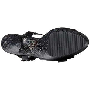 Black 15 cm KISS-209MG High Heels Glitter Platform