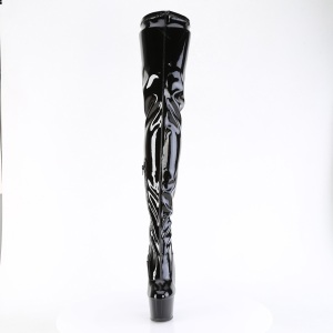 Black 18 cm ADORE-4000 Vinyl crotch high overknee boots