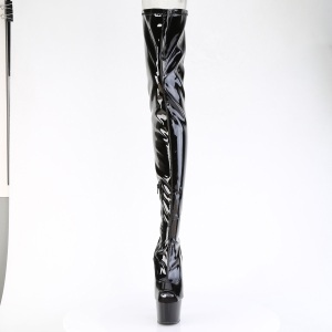 Black 18 cm ADORE-4011 Vinyl crotch high overknee boots