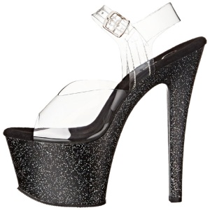 Black 18 cm Pleaser SKY-308MG glitter high heels shoes