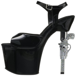 Black 18 cm REVOLVER-709 Platform Gun High Heels