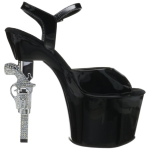 Black 18 cm REVOLVER-709 Platform Gun High Heels