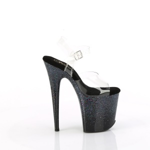 Black 20 cm FLAMINGO Glitter Platform High Heels Shoes