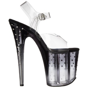 Black 20 cm STARDUST-808T Acrylic Platform High Heeled Sandal