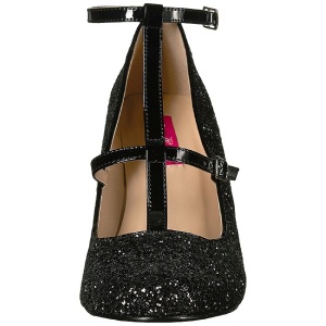 Black Glitter 10 cm QUEEN-01 big size pumps shoes