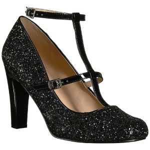 Black Glitter 10 cm QUEEN-01 big size pumps shoes