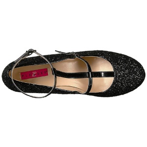 Black Glitter 10 cm QUEEN-01 big size pumps shoes