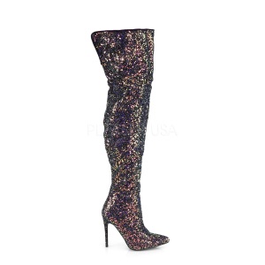 Black Glitter 13 cm COURTLY-3015 Pleaser Overknee Boots