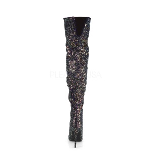 Black Glitter 13 cm COURTLY-3015 Pleaser Overknee Boots