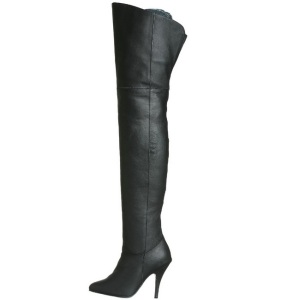 Black Leather 10,5 cm LEGEND-8868 Thigh High Boots for Men