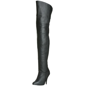 Black Leather 10,5 cm LEGEND-8868 Thigh High Boots for Men