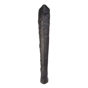 Black Leather 13,5 cm INDULGE-3011 Thigh High Boots for Men