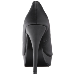 Black Leatherette 13,5 cm CHLOE-01 big size pumps shoes