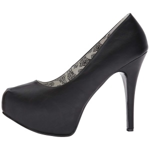 Black Leatherette 14,5 cm Burlesque TEEZE-06W mens pumps for wide feets