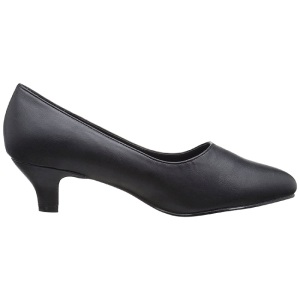 Black Leatherette 5 cm FAB-420W Pumps with low heels