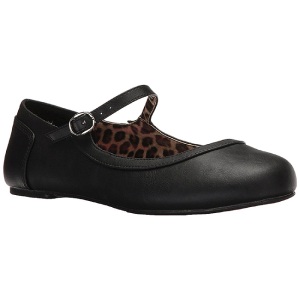 Black Leatherette ANNA-02 big size ballerinas shoes