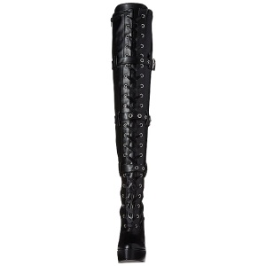 Black Matte 13 cm ELECTRA-3028 Thigh High Boots for Men