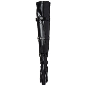 Black Matte 13 cm ELECTRA-3028 Thigh High Boots for Men