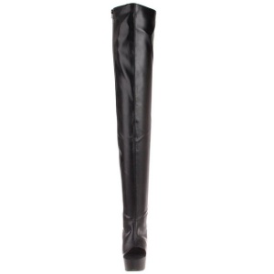 Black Matte 15,5 cm DELIGHT-3017 Platform Thigh High Boots