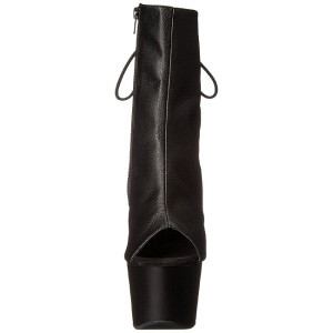 Black Matte 18 cm Pleaser ADORE-1018 Platform Ankle Calf Boots