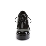 Black PIMP-02 mens pimp shoes lace-up with goldfish aquarium heel