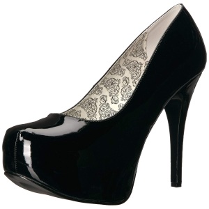 Black Patent 14,5 cm Burlesque TEEZE-06W mens pumps for wide feets