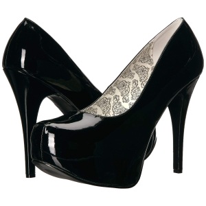 Black Patent 14,5 cm Burlesque TEEZE-06W mens pumps for wide feets