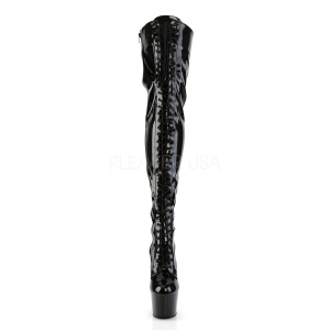 Black Patent 18 cm ADORE-3023 Platform Thigh High Boots