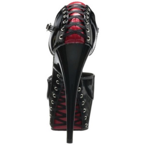 Black Red 15 cm DELIGHT-660FH Corset High Heel Shoes