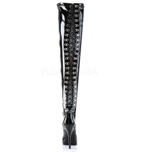 Black Shiny 13,5 cm INDULGE-3063 Thigh High Boots for Men