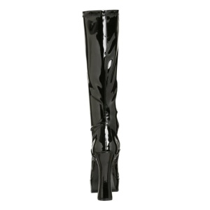 Black Shiny 13 cm ELECTRA-2000Z High Heeled Womens Boots for Men