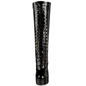 Black Shiny 13 cm ELECTRA-2020 High Heeled Womens Boots for Men