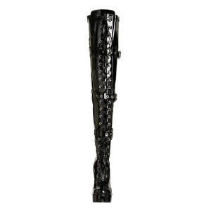 Black Shiny 13 cm ELECTRA-3028 High Heeled Overknee Boots