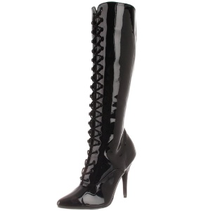 Black Shiny 13 cm SEDUCE-2020 High Heeled Womens Boots for Men