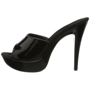 Black Shiny 14 cm COCKTAIL-501 Platform High Mules