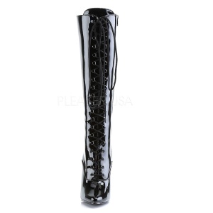 Black Shiny 15 cm DOMINA-2020 High Heeled Womens Boots for Men